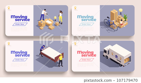 Relocation Service Isometric Relocation Service Isometric 107179470