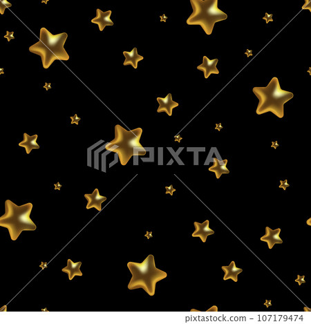Gold 3d stars on black background vector illustration design. 107179474