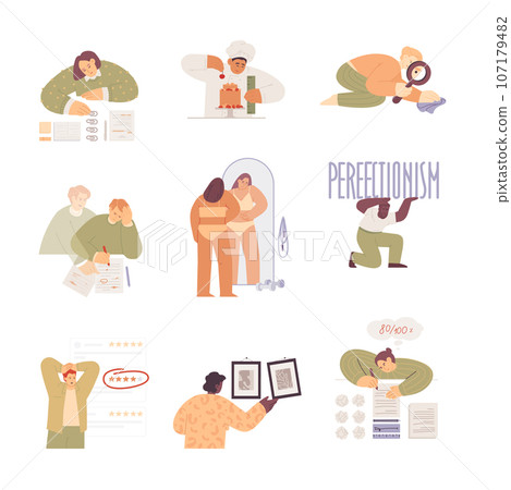 Perfectionism Concepts Icon Set Perfectionism Concepts Icon Set 107179482