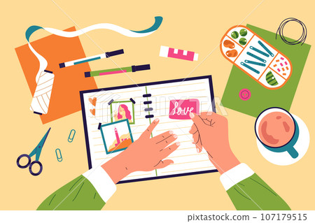 Craft Hobby Flat Background 107179515