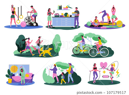 Healthy Lifestyle Color Set 107179517