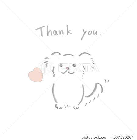 Illustration of a cute white dog (thank you) Illustration of a cute white dog (thank you) 107180264