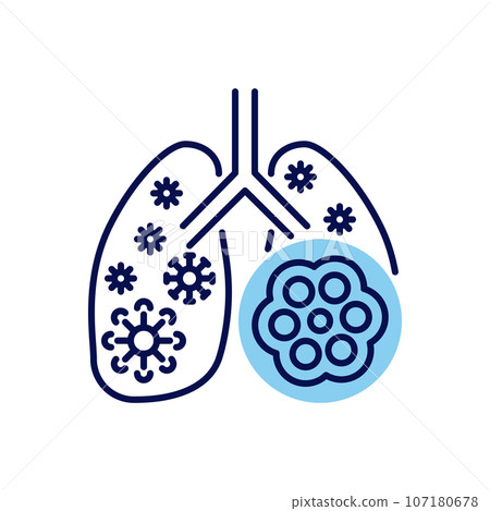 Pneumonia related vector icon 107180678