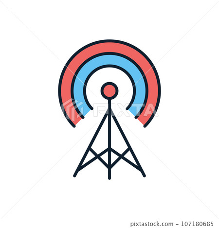 Transmiter related vector icon 107180685