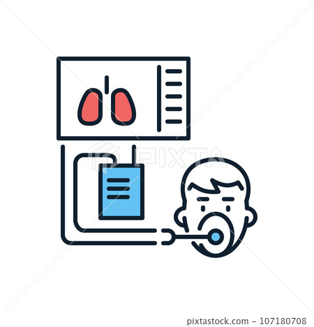 Medical ventilator related vector icon. 107180708