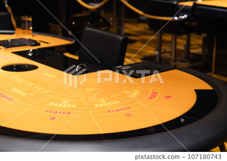 An empty casino table 107180743