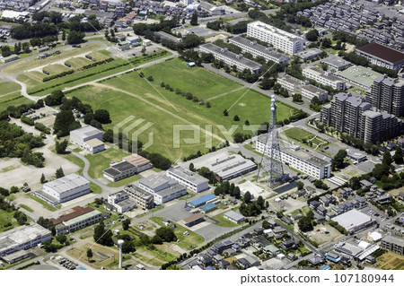 Aerial view of the Ground Self-Defense Force Shimoshizu Garrison 107180944