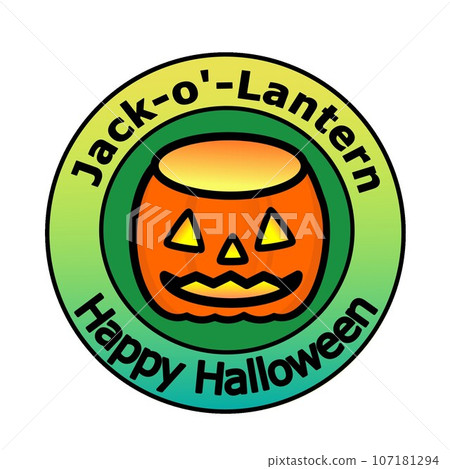 Halloween emblem jack-o-lantern illustration 107181294