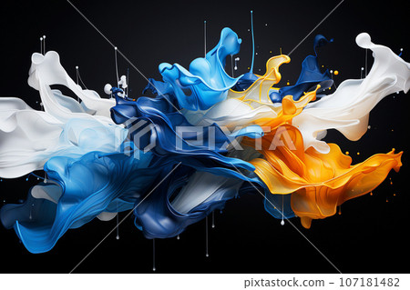 彩色墨水混合生成 ai 的抽象背景 107181482