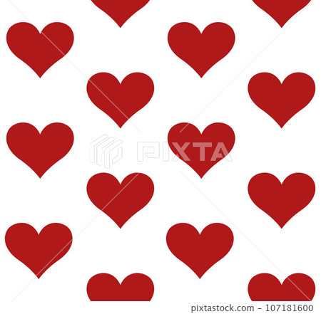 Hearts playing card suit symbol - seamless repeatable pattern texture 107181600