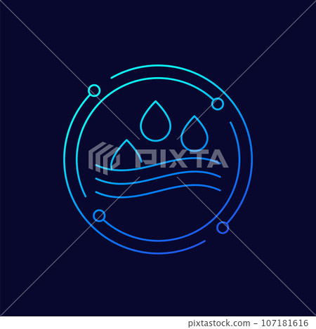 Absorption icon, absorb water linear design Absorption icon, absorb water linear design 107181616