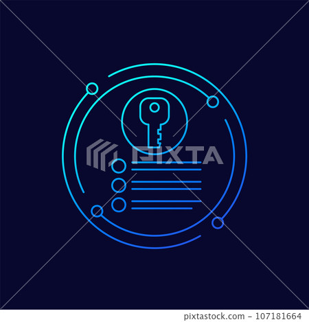 key takeaway icon, linear vector design 107181664