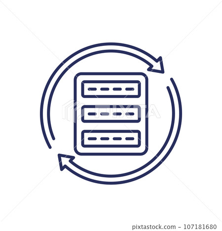 server backup icon, line vector server backup icon, line vector 107181680