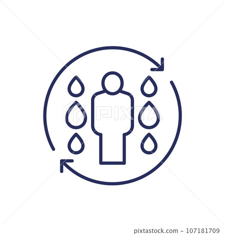 rehydrate line icon, restore water balance 107181709