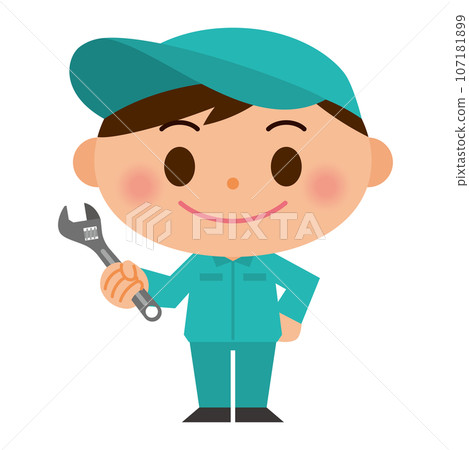 有工作服的人與扳手 107181899