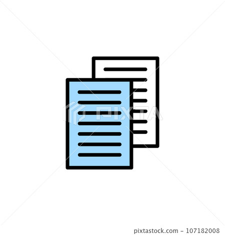 Paper Document or File Copy Sign Thin Line Icon for Web and App Design. Vector illustration Paper Document or File Copy Sign Thin Line Icon for Web and App Design. Vector illustration 107182008