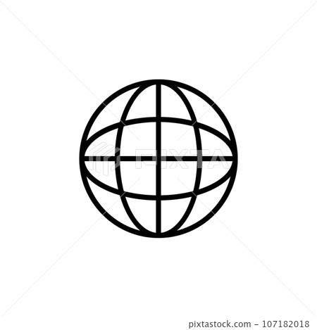 Globe Sign Thin Line Icon Symbol of Earth or World for Web and App Design. Vector illustration Globe Sign Thin Line Icon Symbol of Earth or World for Web and App Design. Vector illustration 107182018