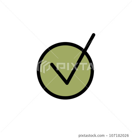 Check Mark Yes or Confirmation Green Sign Thin Line Approved Concept. Vector illustration of Positive Symbol Check Mark Yes or Confirmation Green Sign Thin Line Approved Concept. Vector illustration of Positive Symbol 107182026