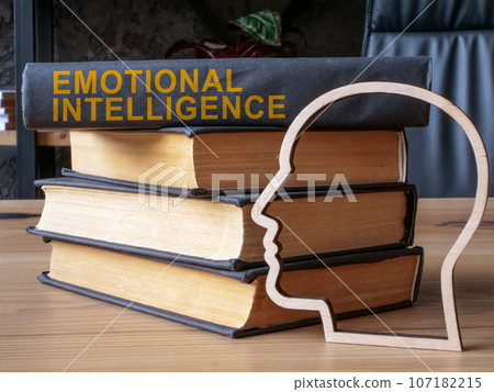 Book about emotional intelligence EI on the desk. 107182215
