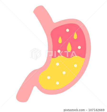胃產生胃酸的圖像插圖 107182669