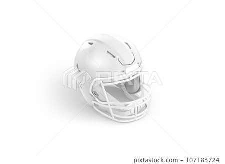 Blank white american football helmet mockup, side view Blank white american football helmet mockup, side view 107183724