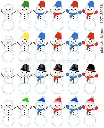3 tiers of various snowmen 3 tiers of various snowmen 107184088