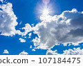 Clound in blue sky and sun 107184475