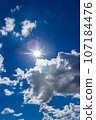 Clound in blue sky and sun 107184476