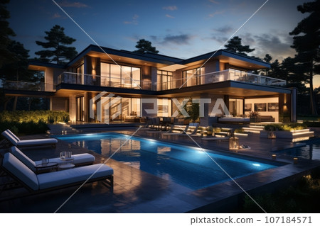 A professional real estate broker showcasing a luxurious property to potential buyers, capturing the essence of the real estate market. Generative AI A professional real estate broker showcasing a luxurious property to potential buyers, capturing the essence of the real estate market. Generative AI 107184571