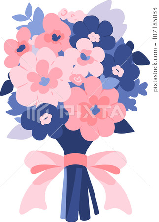 Hand Drawn Bouquet of flowers in a wedding concept in flat style Hand Drawn Bouquet of flowers in a wedding concept in flat style 107185033