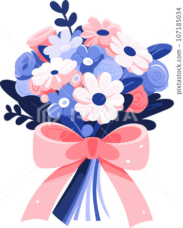 Hand Drawn Bouquet of flowers in a wedding concept in flat style Hand Drawn Bouquet of flowers in a wedding concept in flat style 107185034