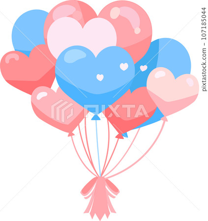 Hand Drawn wedding balloons in a wedding concept in flat style Hand Drawn wedding balloons in a wedding concept in flat style 107185044