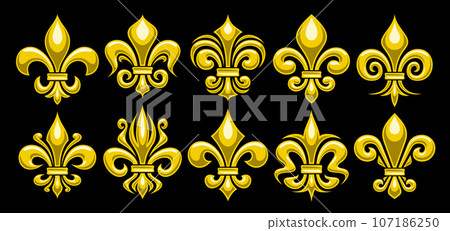 Vector Fleur de Lis set 107186250