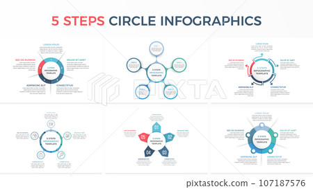Circle Infographics - 5 Steps Circle Infographics - 5 Steps 107187576