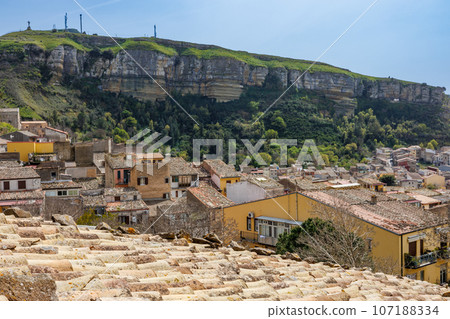 The rooftops of Corleone on the island of Sicily 107188334