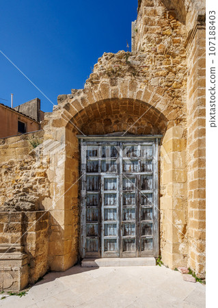 Salemi Castle "Castello normanno" on the island of Sicily 107188403