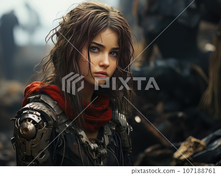 Crucifixion of African Jesus Christ on the cross AI 107188761