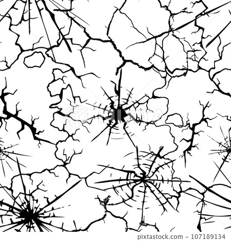 Distress Grunge Texture. Cracks seamless pattern. Vector illustration 107189134