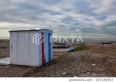 End of season on the beach, Le Havre, France. End of season on the beach, Le Havre, France. 107189561