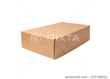 New Paper Box Isolated, Craft Paper Delivery Package, Carton Packaging, Cardboard Box on White New Paper Box Isolated, Craft Paper Delivery Package, Carton Packaging, Cardboard Box on White 107189932