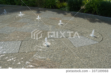 Fountain Water Texture Background, Falling Fresh Fountain Jets, Waterfall Splash Pattern, Summer Park Fountain Water Texture Background, Falling Fresh Fountain Jets, Waterfall Splash Pattern, Summer Park 107189988