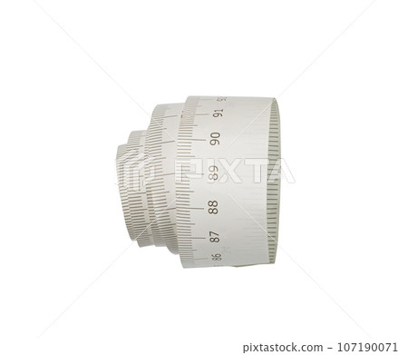 Measure Tapes Isolated, Metric Tape on White Background 107190071