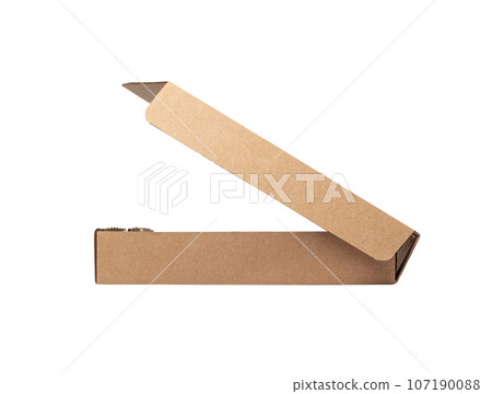Pizza Box Isolated, Craft Paper Delivery Package Mockup, Cardboard Box on White Background Pizza Box Isolated, Craft Paper Delivery Package Mockup, Cardboard Box on White Background 107190088
