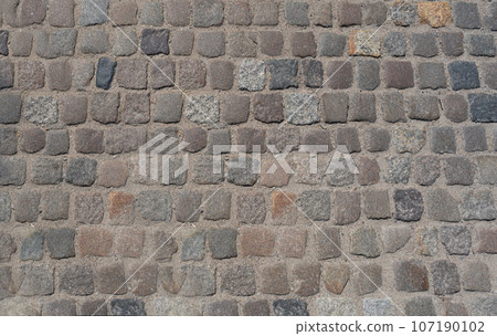 Old Stone Pavement Texture Background, Granite Cobblestone Road Pattern, Vintage Block Sidewalk Old Stone Pavement Texture Background, Granite Cobblestone Road Pattern, Vintage Block Sidewalk 107190102