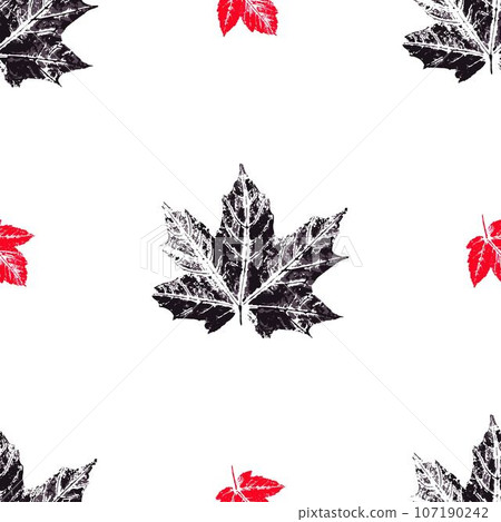 Ink messy drops leaves illustration. Print for cloth design, textile, fabric, wallpaper 107190242