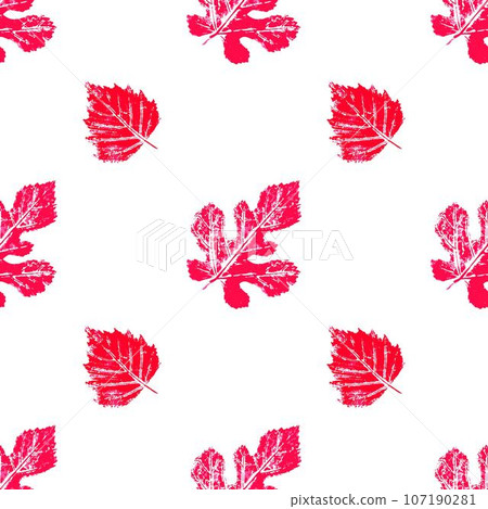 Ink messy drops leaves illustration. Print for cloth design, textile, fabric, wallpaper 107190281