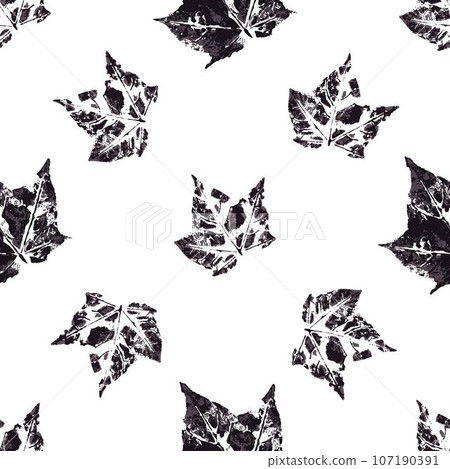 Ink messy drops leaves illustration. Print for cloth design, textile, fabric, wallpaper 107190391
