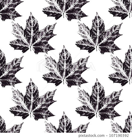 Ink messy drops leaves illustration. Print for cloth design, textile, fabric, wallpaper 107190392