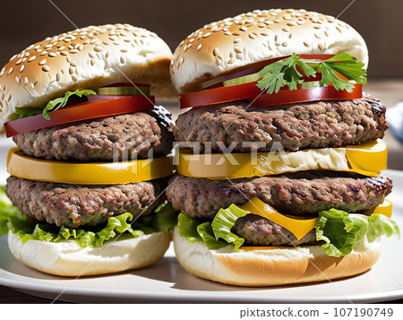 巨型漢堡的 AI 影像 107190749