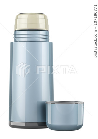 Thermos, Vacuum flask. 3D rendering Thermos, Vacuum flask. 3D rendering 107190771